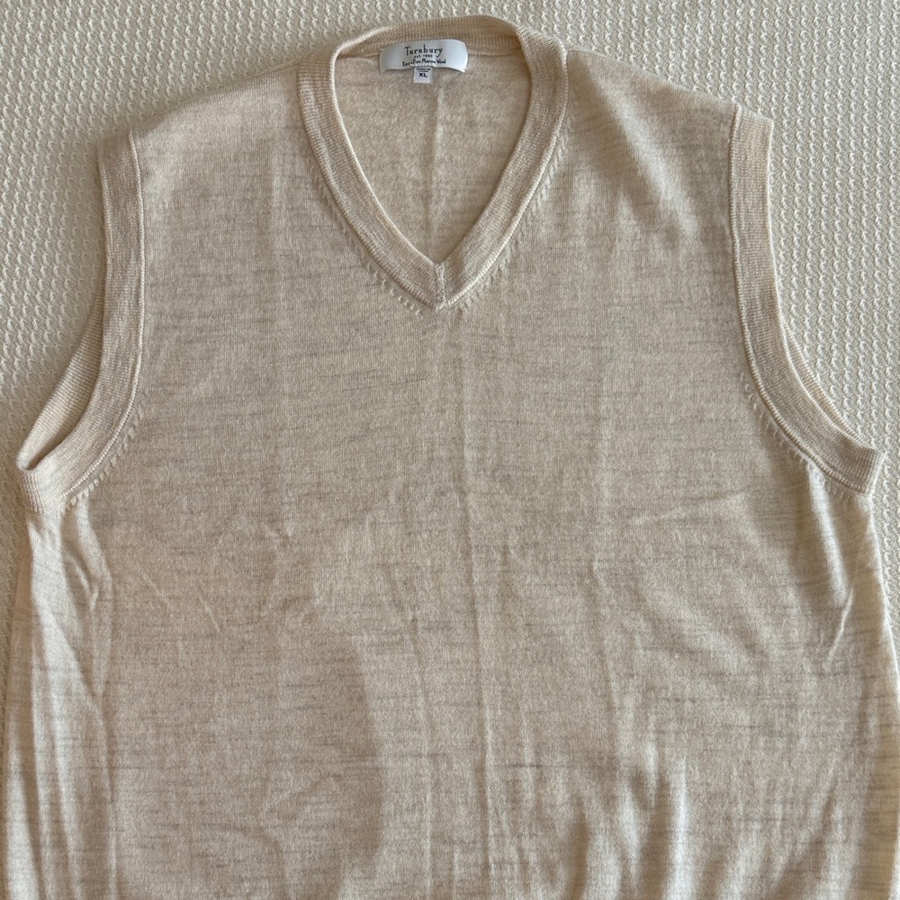Men’s Merino Wool Cream Sweater Vest